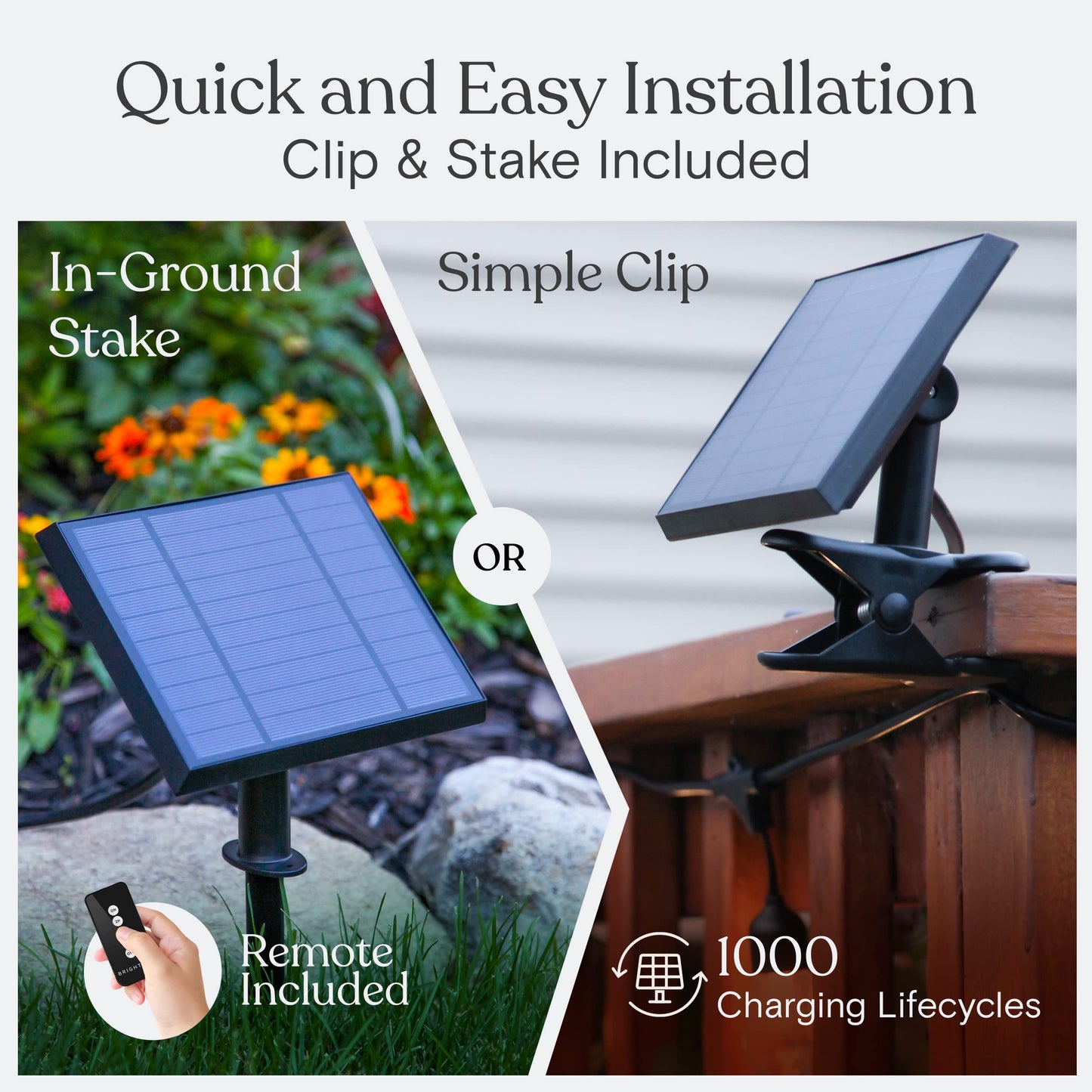 Brightech Ambience Pro Solar Powered Outdoor String Lights, 48ft Remote Control Commercial Grade Waterproof Patio Lights, 15 Edison Bulbs