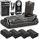 Ultimaxx Battery Grip Replacement for BG-E21 for Canon EOS 6D Mark II DSLR Camera with Deluxe Accessory Bundle - Includes: 4X Extended Life LP-E6