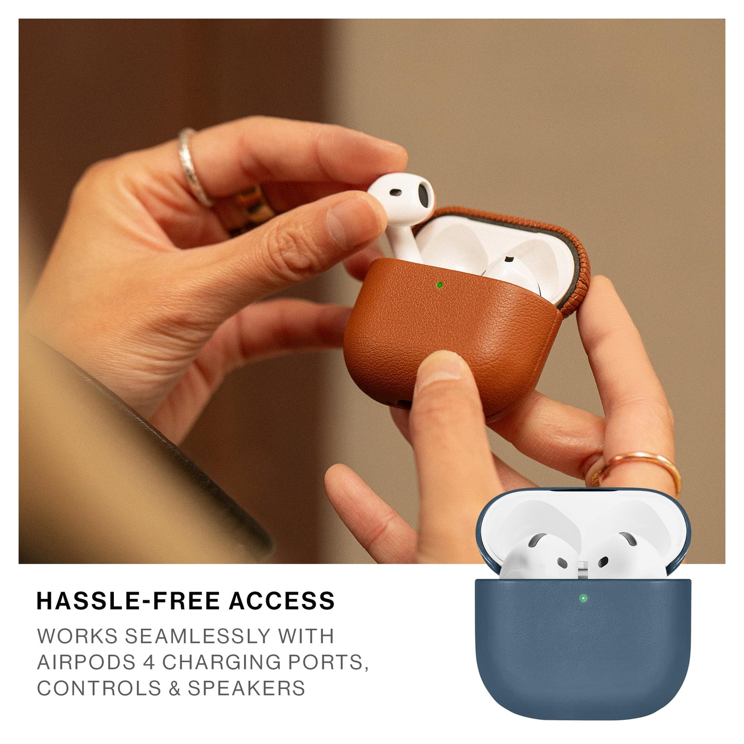 Native Union (Re) Classic Case for AirPods 4 - Premium Resistant & Recycled Materials - Durable Protection - Supports Wireless Chargers - Compatible