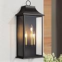 Lawyettle Dusk to Dawn Outdoor Wall Light 3-Light, 25.3" Large Outdoor Light Fixture, Black Exterior Wall Lantern, Waterproof Outside Wall Sconce