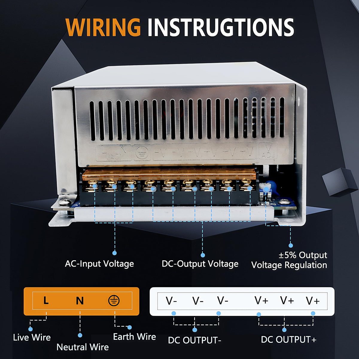 AC to DC Converter 12V 100A 1200W SMPS 220V/110V to DC 12V Power Supply Converter Voltage Transformer for LED Car Devices and Camera Security Systems…
