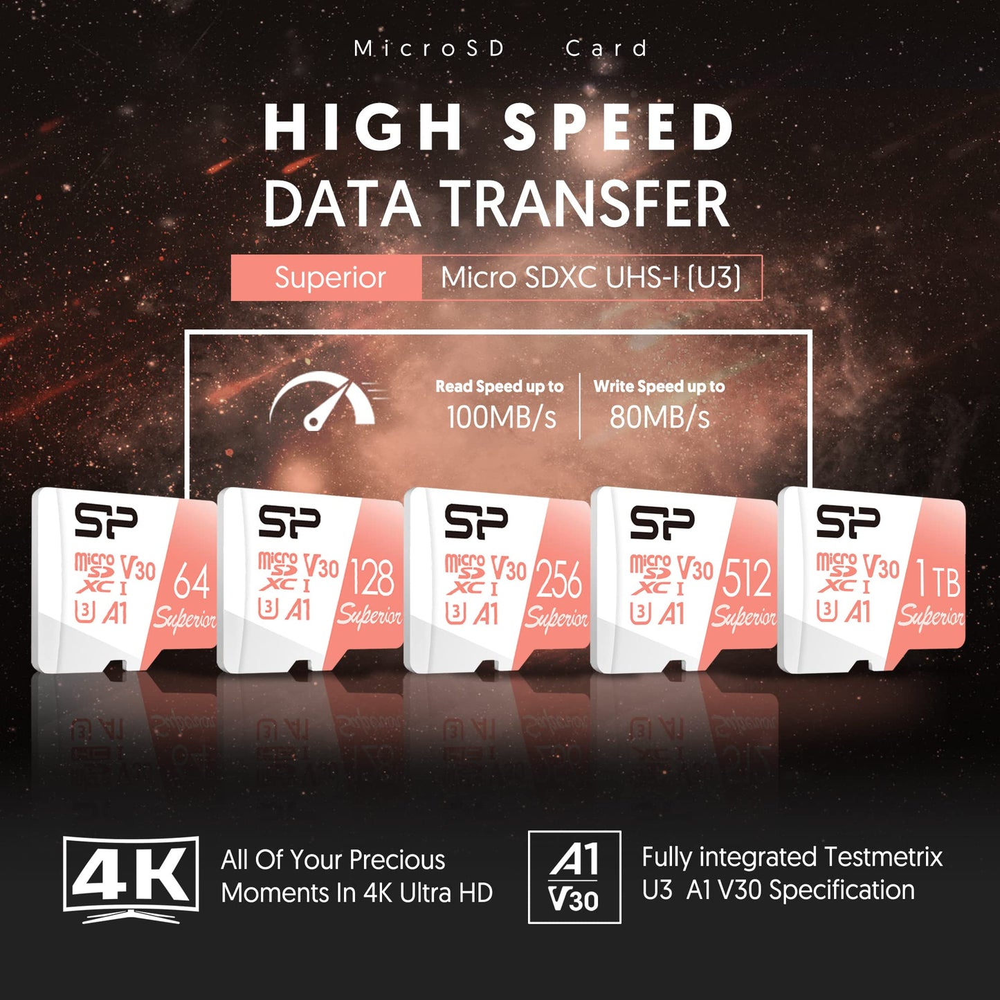 SP Silicon Power 1TB Micro SD Card U3 Nintendo-Switch Compatible, SDXC microsdxc High Speed MicroSD Memory Card with Adapter