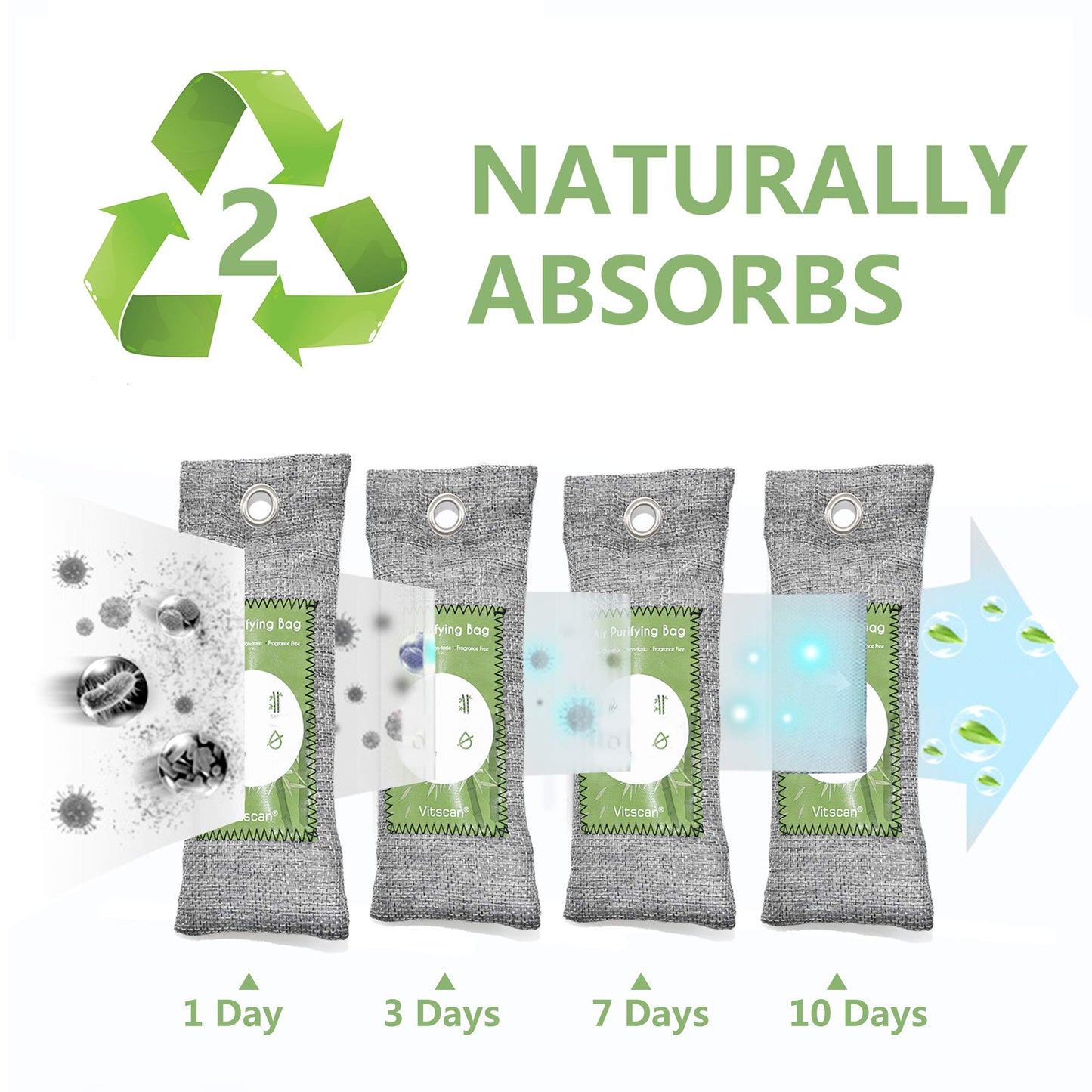 Bamboo Charcoal Air Purifying Bag,Activated Charcoal Odor Absorber for Shoe