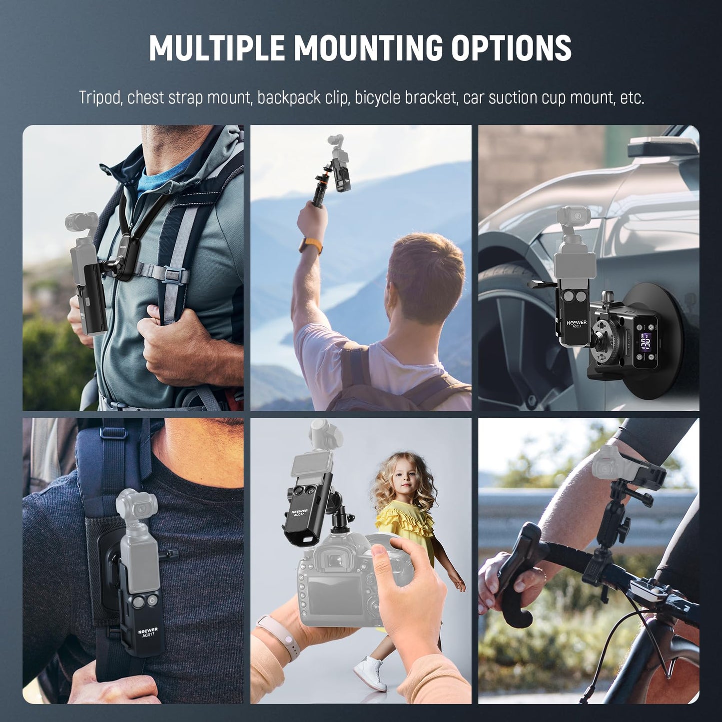NEEWER BASICS Pocket 3 Extension Mount Adapter Compatible with DJI Osmo Pocket 3 Accessories, Protective Cage Bracket Mic Holder Clamp Stand with Cold