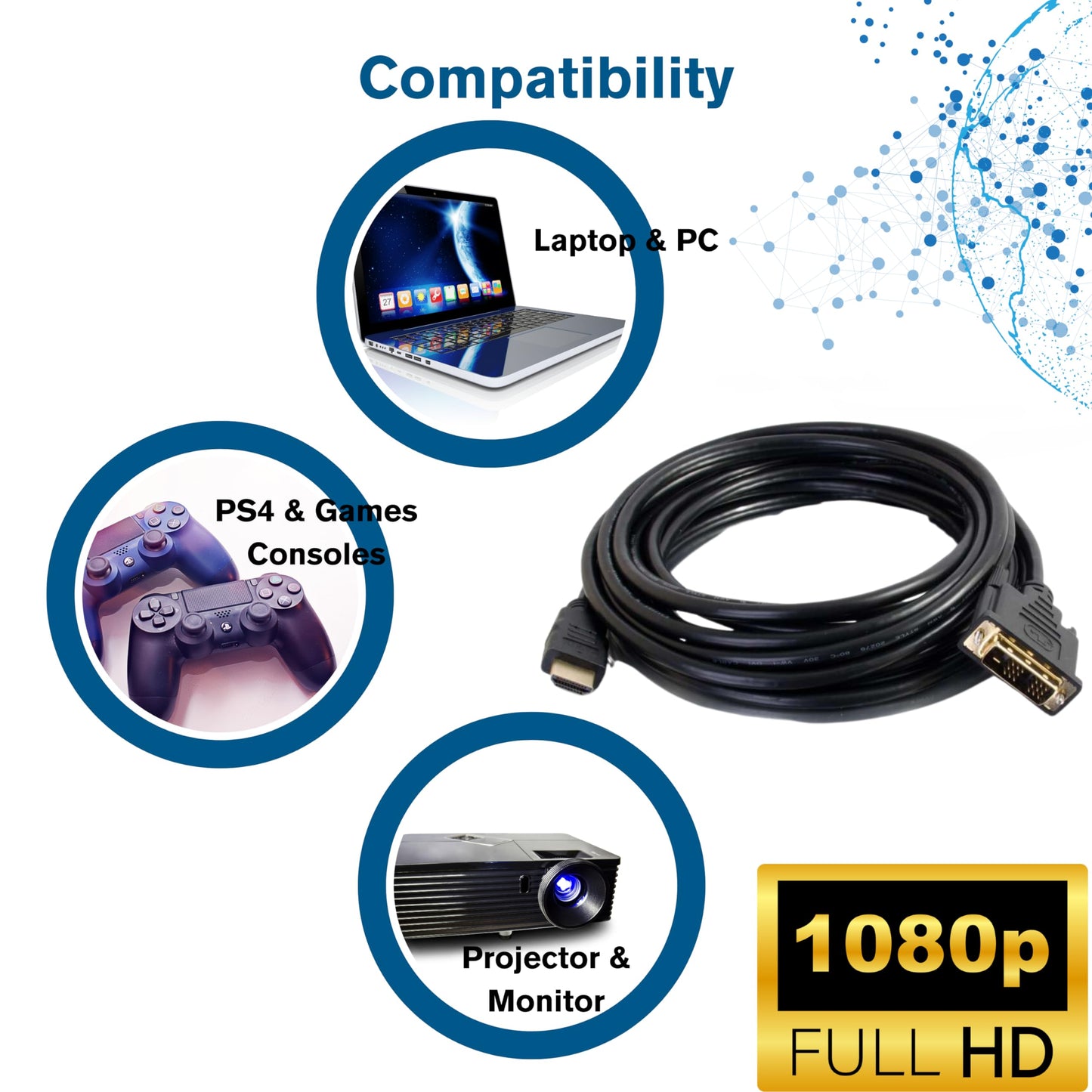 Legrand - C2G DVI to HDMI Cable, DVI-D Male to HDMI Male, Black HDMI Adapter Cable, 2 Meter (6.56 Feet) Bi-Directional Adapter Cable, 1 Count, C2G