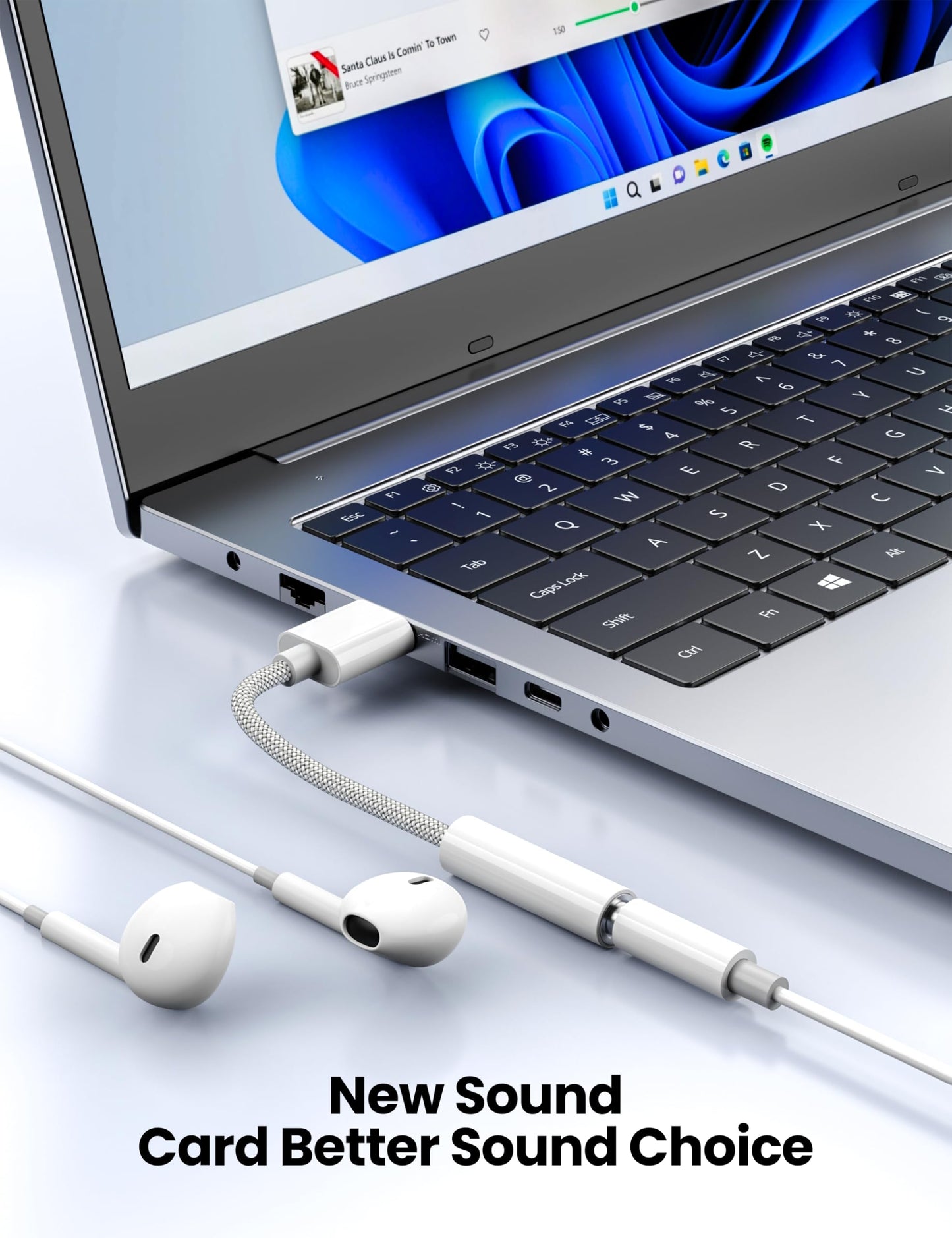 Fidioto USB to Audio Jack Adapter, USB to 3.5mm Jack Audio Adapter Headset TRRS 4-Pole Female,USBA to Aux Cable External Stereo Sound Card