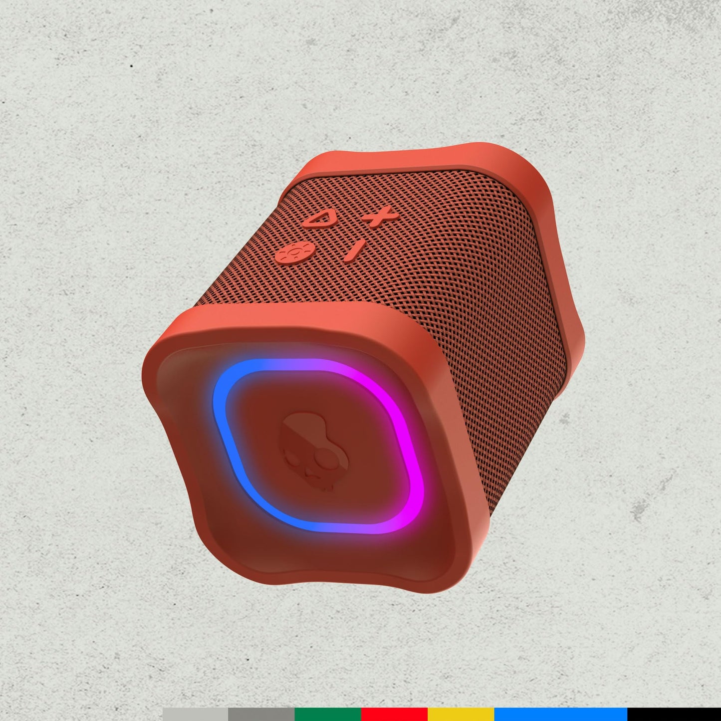 Skullcandy Terrain Mini 2 Wireless Bluetooth Speaker, IPX7 Water Resistant, 14H Battery, Multi-Link, LED Light Show, Lightweight & Portable (Red)