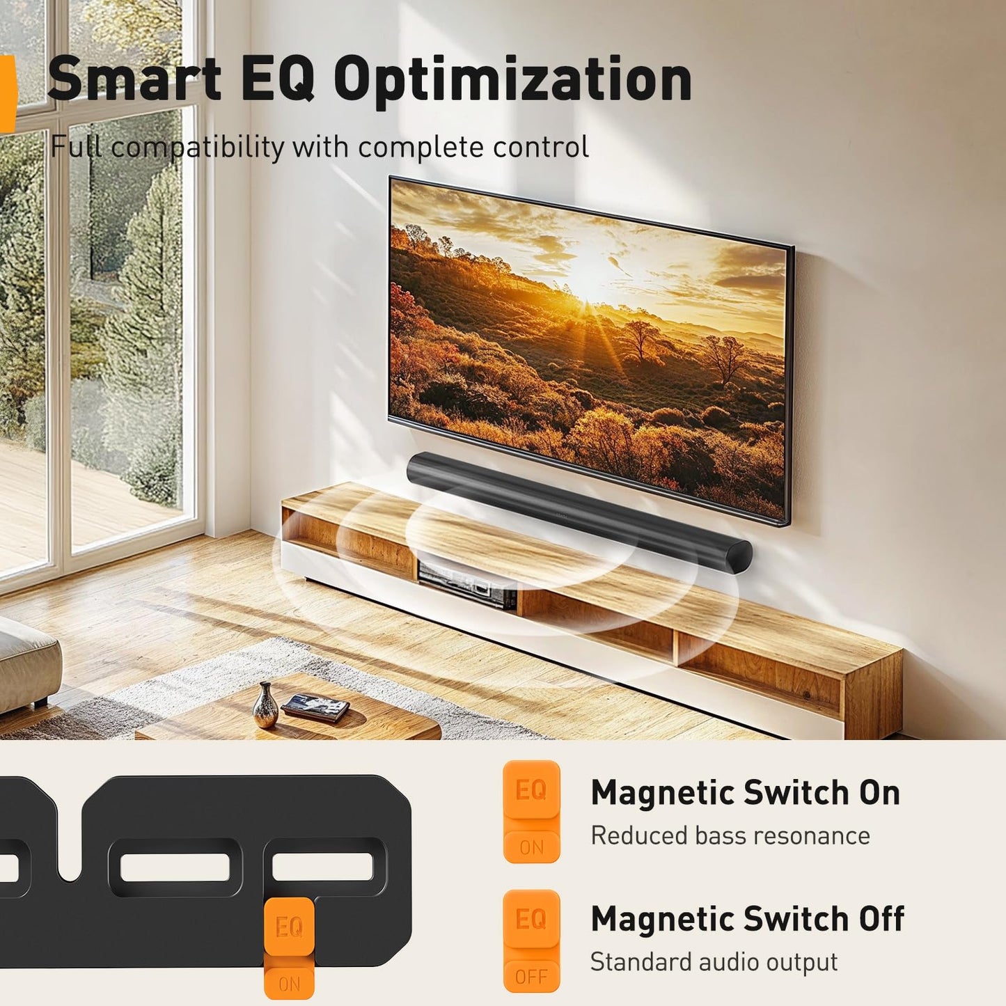 Perlegear Soundbar Wall Mount Compatible with Sonos Arc and Sonos Arc Ultra, Sound Bar Mount on Wall Under TV, Hidden Design, Optional Smart EQ