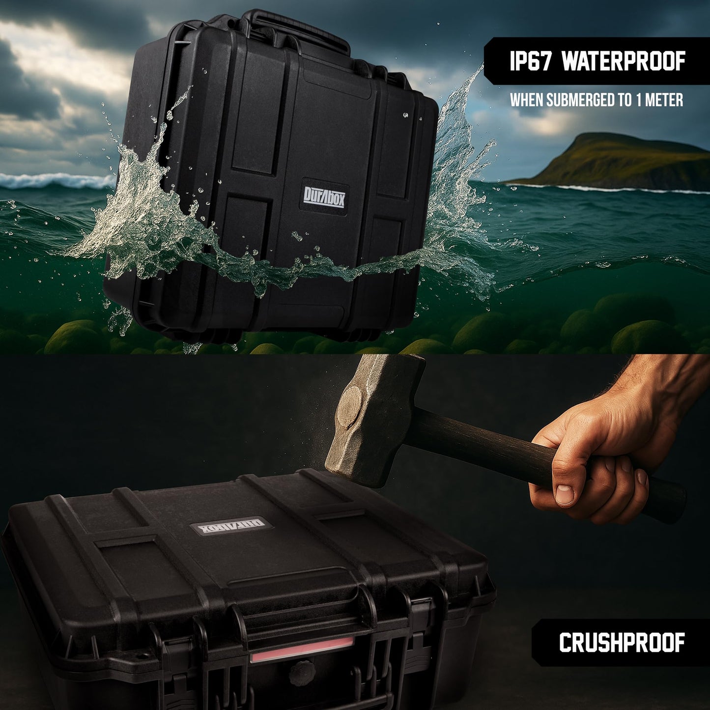 Durabox All Weather Hard Case 19 x 17 x 8” - TSA Approved Hard Shell Travel Case with Customizable Foam for Cameras, Lenses, Laptops, Electronics