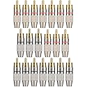 Elechood 20Pack RCA Male Plug Solder, Gold Audio Video Cable Adapter Connector for Speaker Wire Wall Plate Home Theater Audio Video Receiver