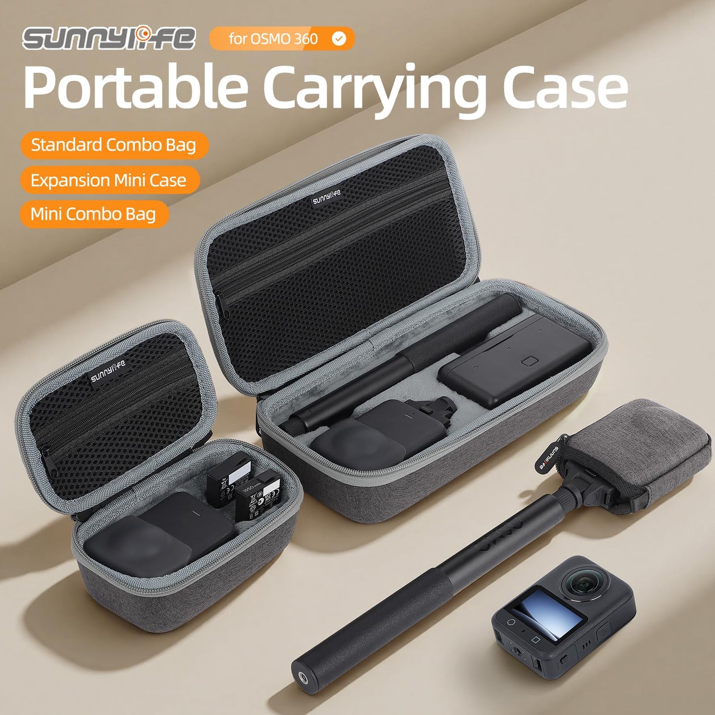 Honlyn Carrying Case for DJI Osmo 360 Camera,Portable Storage Protective Travel Bag for Osmo 360 and Accessory (Large bag)