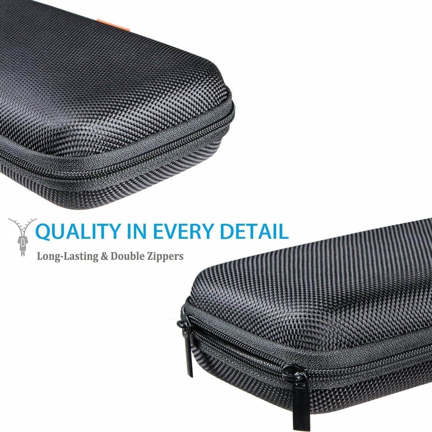 GLCON Portable Protection Hard EVA Case for External Battery,Cell Phone,GPS,Hard Drive,USB Charging Cable,Carrying Bag Mesh Inner Pocket,Zipper