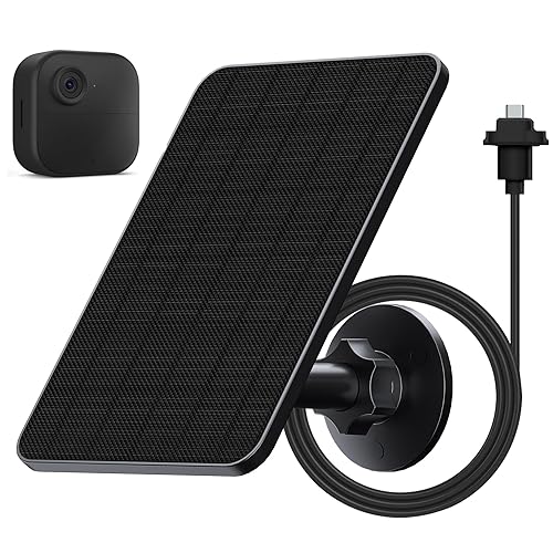 Solar Panel for Blink Camera, 4W Solar Panel Charger Compatible with New Blink Outdoor 2K+/4(4th Gen), USB-C Port, IP65 Waterproof Rubber Plug, 13.1ft