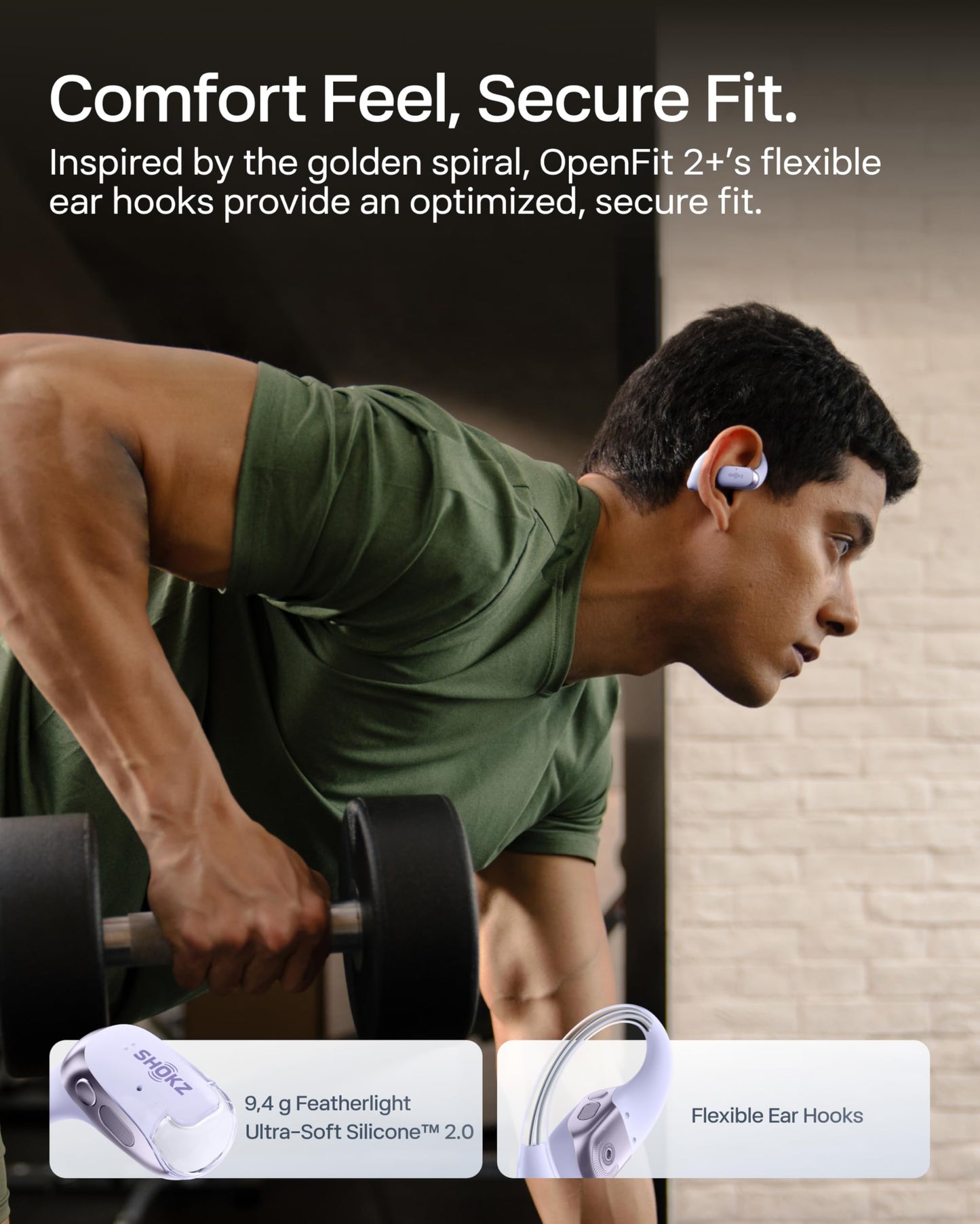 SHOKZ OpenFit 2+ Open-Ear Earbuds, Purple, Dolby Audio,Wireless Charging