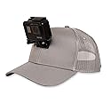 ActionHat® Grey Curved Bill - Patented Floating Hat Mount Compatible for GoPro, DJI, Insta360 Action Cameras