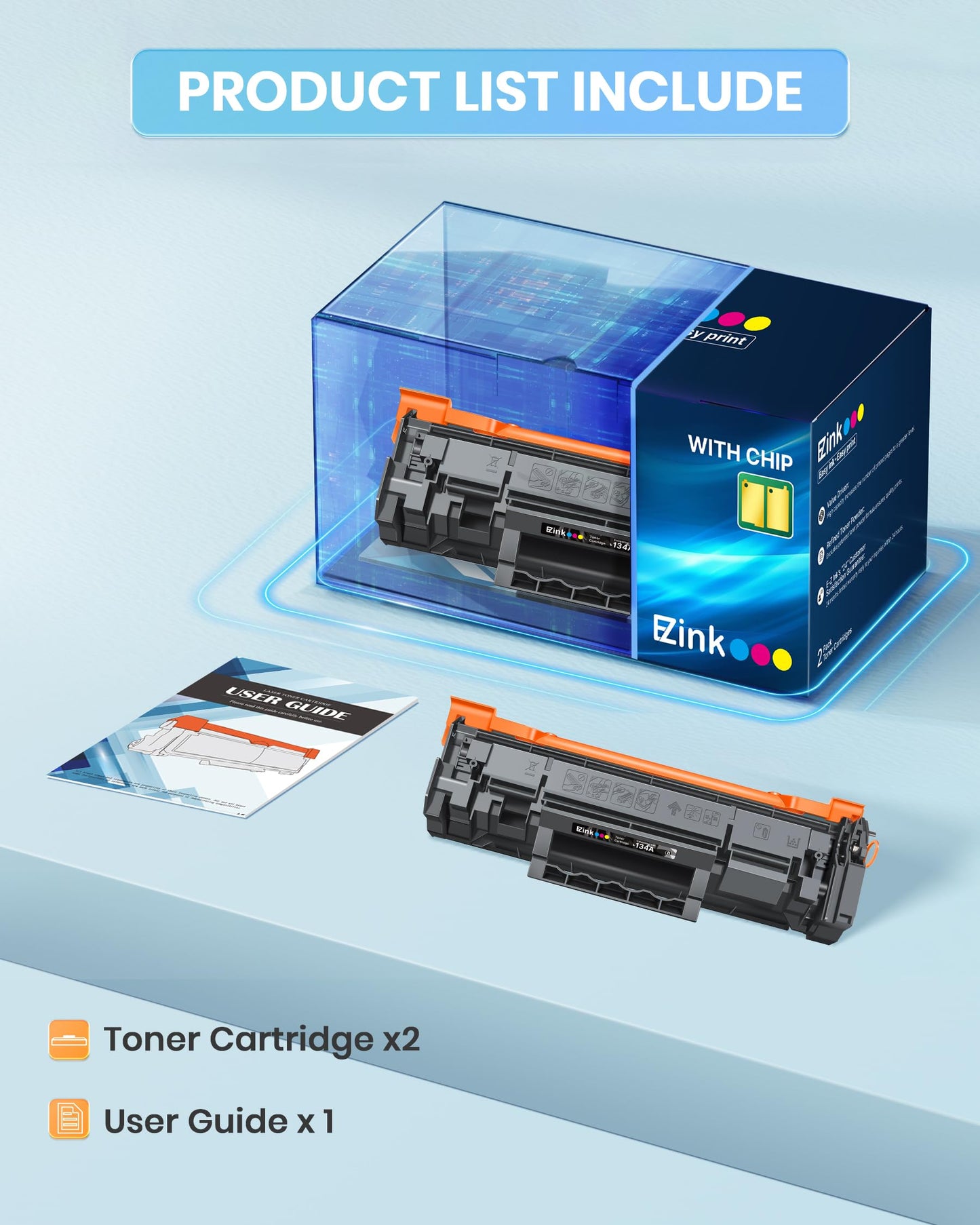 E-Z Ink 134A Toner Ccartridge W1340A (with Chip) Replacement for HP 134A Black Toner Cartridge 134X W1340X Toner Cartridge Compatible with HP LaserJet