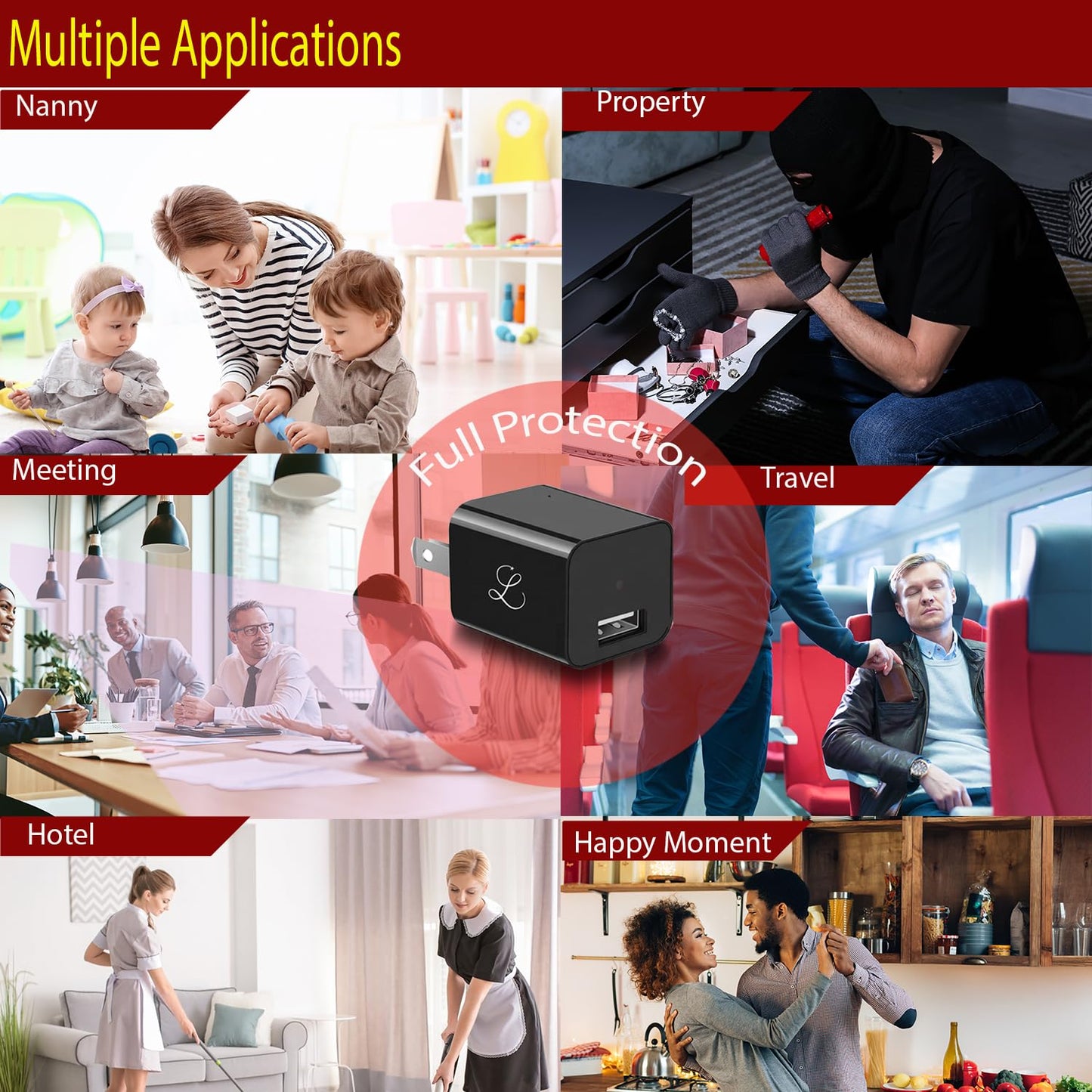 LEXPERT Full HD Dome Camera - Premium Reliable 1080p Pet Cam with Motion Detection - Easy No-WiFi Setup & Data Protection - Ideal for Pet Nanny Use