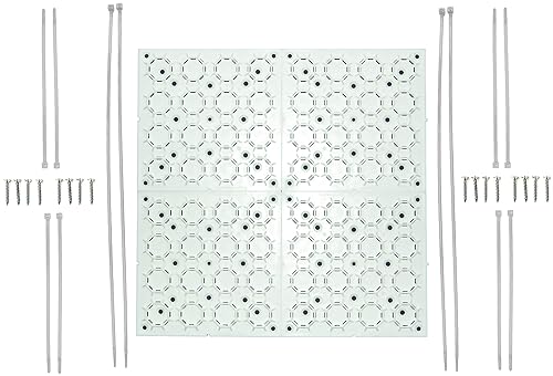 Universal, Adjustable Mounting Bracket Kit with Cable Organizer for Flat Panel TV, Under Desk Wire Management, Hiding Cords & More | (4, White)