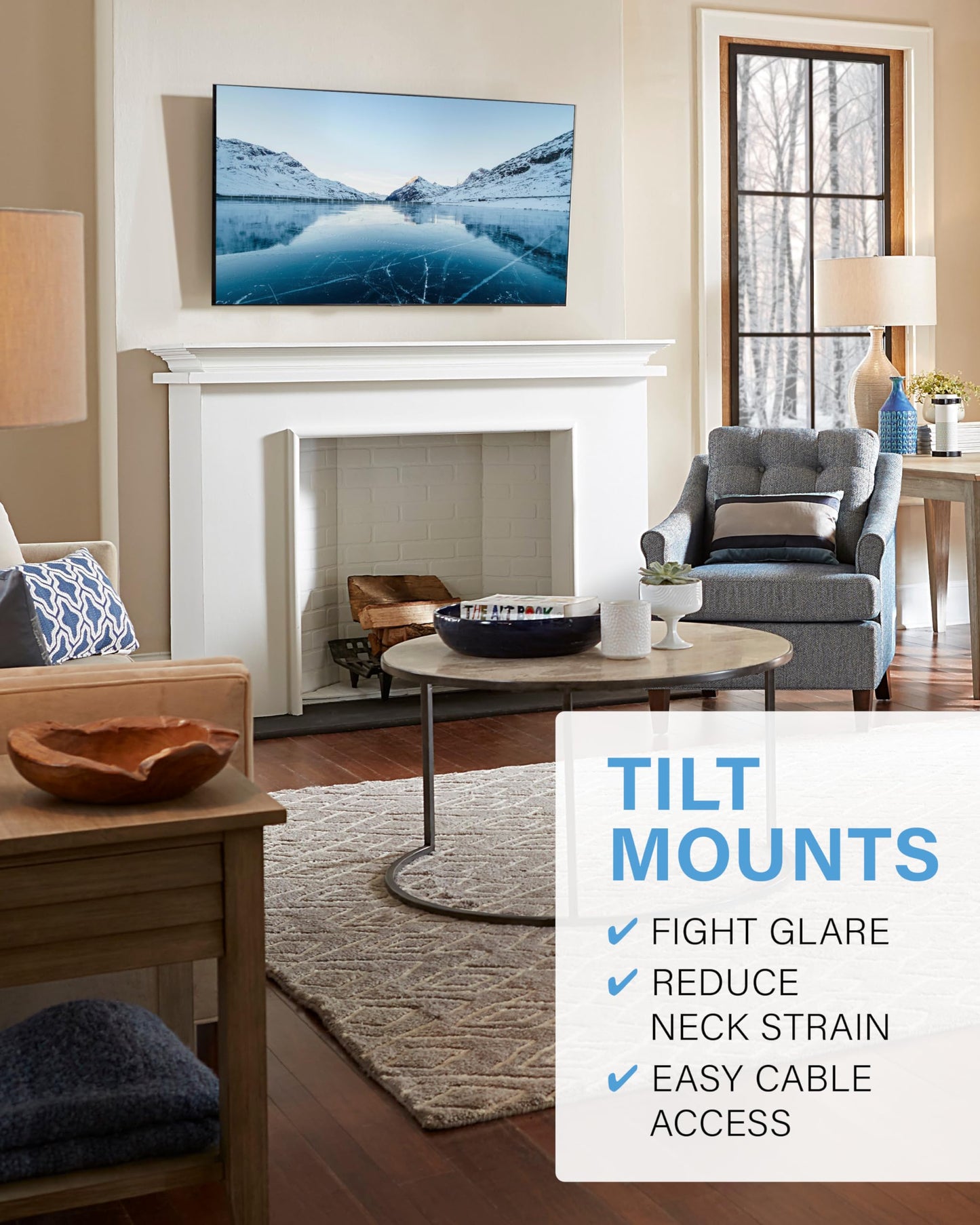 SANUS Tilting TV Mount - Universal 32 to 55 inch TV Wall Mount w/Low Profile Design - Easy DIY Install Includes Lateral Shift & All Hardware