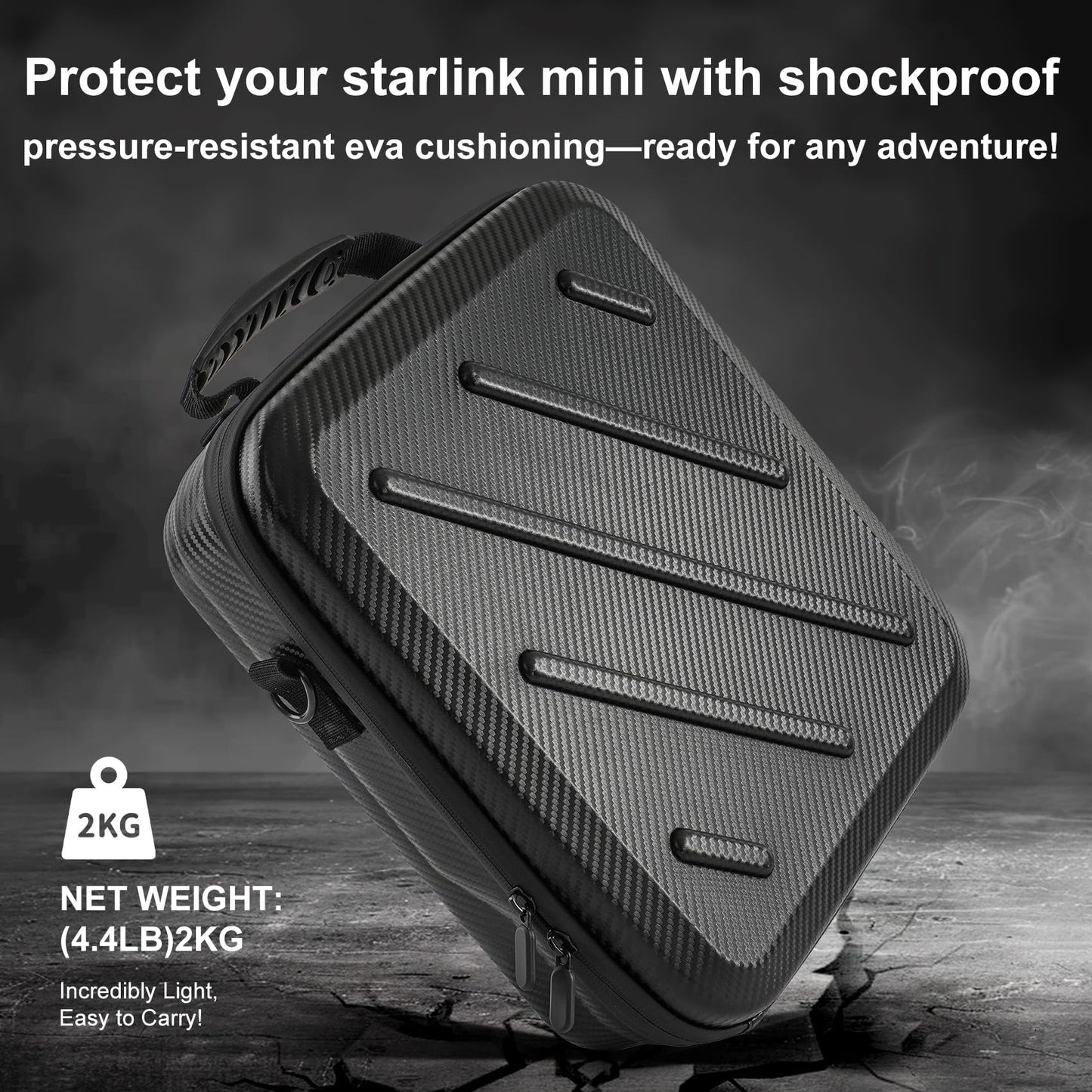 YDAIJK Starlink Mini for Case,Waterproof Shockproof Hard Travel Case for Starlink Mini with Dual Carry Options,Ideal for Outdoor,Camping,Car,RV and