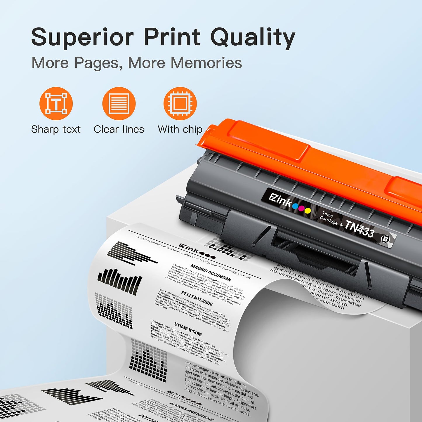 E-Z Ink TN433 Toner Cartridge Compatible for Brother TN-433 TN433bk TN431