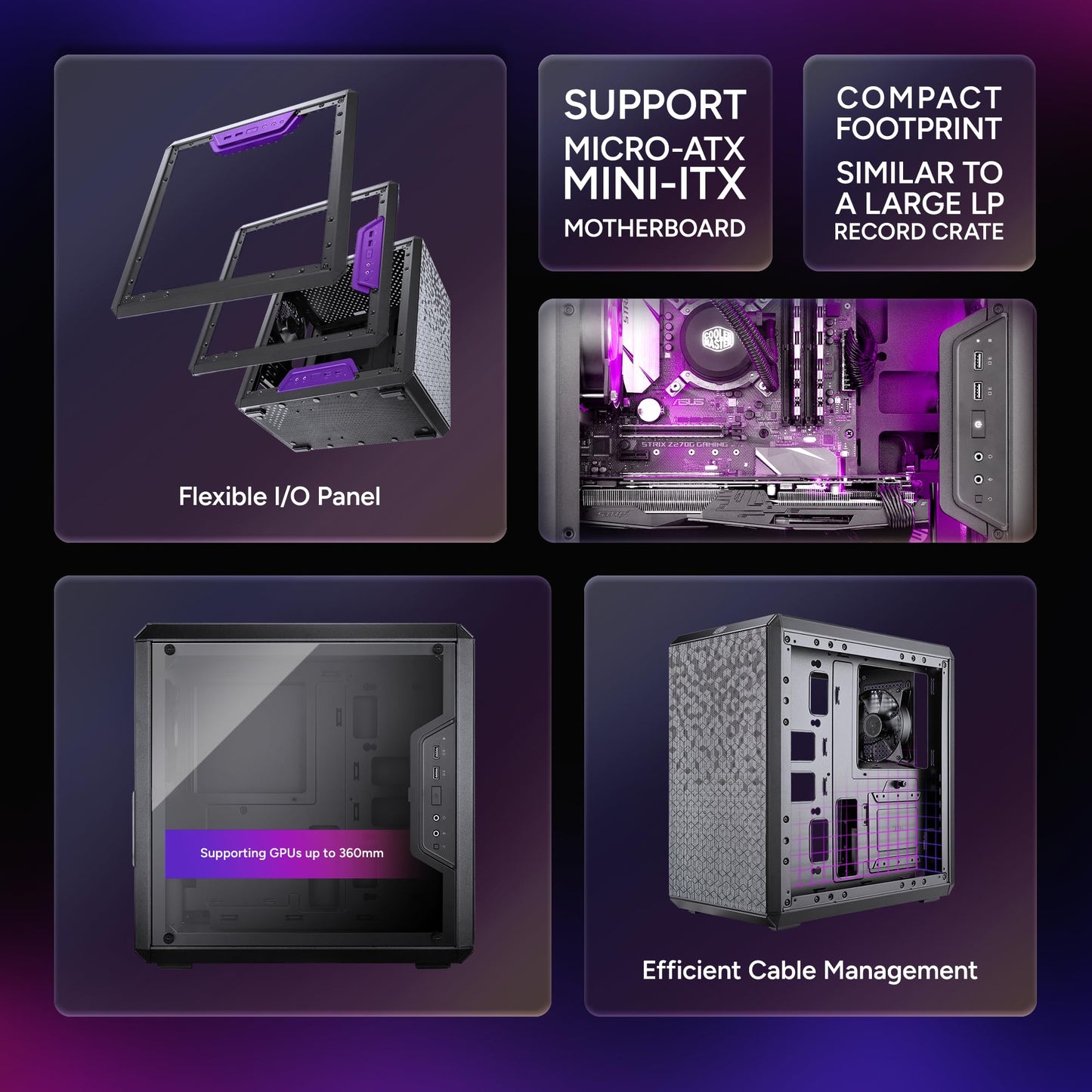 Cooler Master MasterBox Q300L Micro-ATX PC Case - Compact mATX Computer Case with Magnetic Dust Filters, Modular Adjustable I/O Panel, Perforated