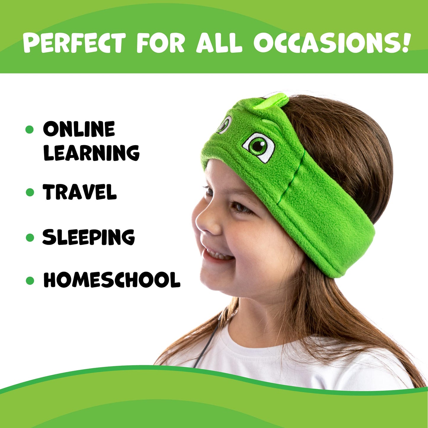 CozyPhones PJ Masks Gecko Kids Headphones Over The Ear Headband Headphones - Volume Limited with Thin Speakers & Soft Fleece Headband