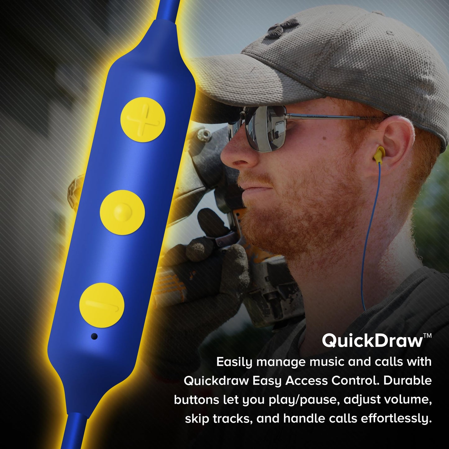 Plugfones Basic Pro Bluetooth Earplug Headphones for Work, Wireless in-Ear Safety Earbuds, 25dB NRR OSHA Compliant Hearing Protection with Noise