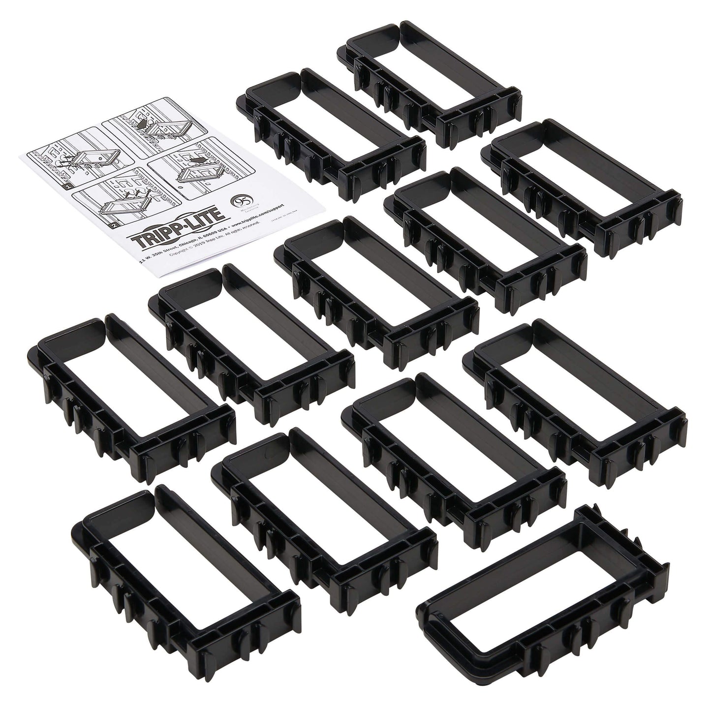TRIPP LITE Cable Management D-Rings Rack Enclosures, Button Mount, 2x4in, 12Pk (SRCABLERINGSM)