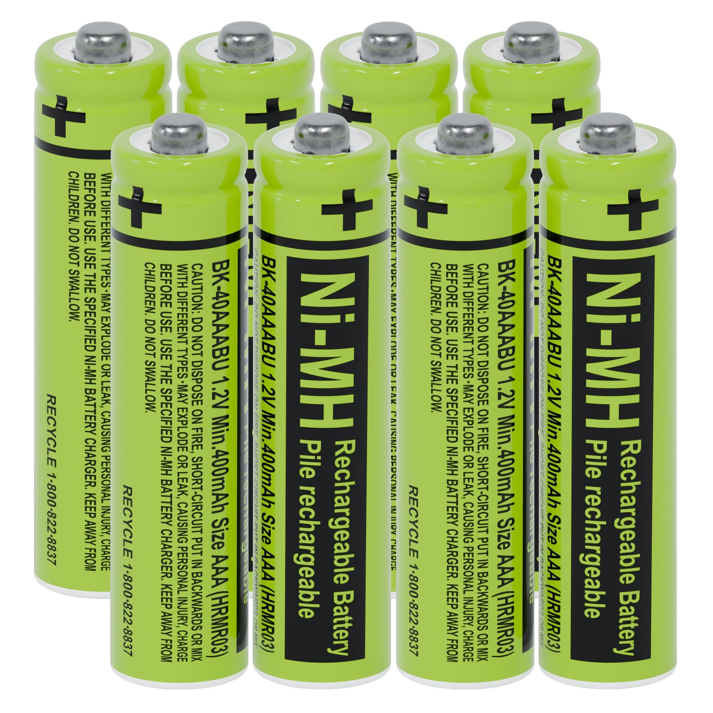 RocketBus 8-Pack BK-40AAABU Replacement Battery for Panasonic Cordless Phone