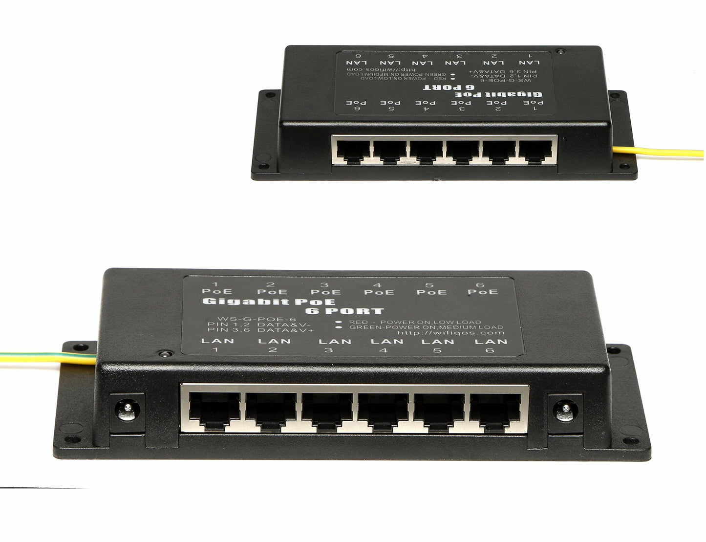 PoE Texas GPOE-6AB-48v60w | Gigabit 6 Port Passive Power Over Ethernet Injector for 802.3af Devices | with 48 Volt 60 Watt Power Supply