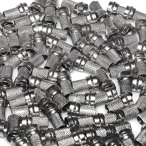 UHANGETH F Type Coaxial Cable Screw On Connector Twist On Type Fitting for RG6 Coax Adapter Plug (100 Pack)