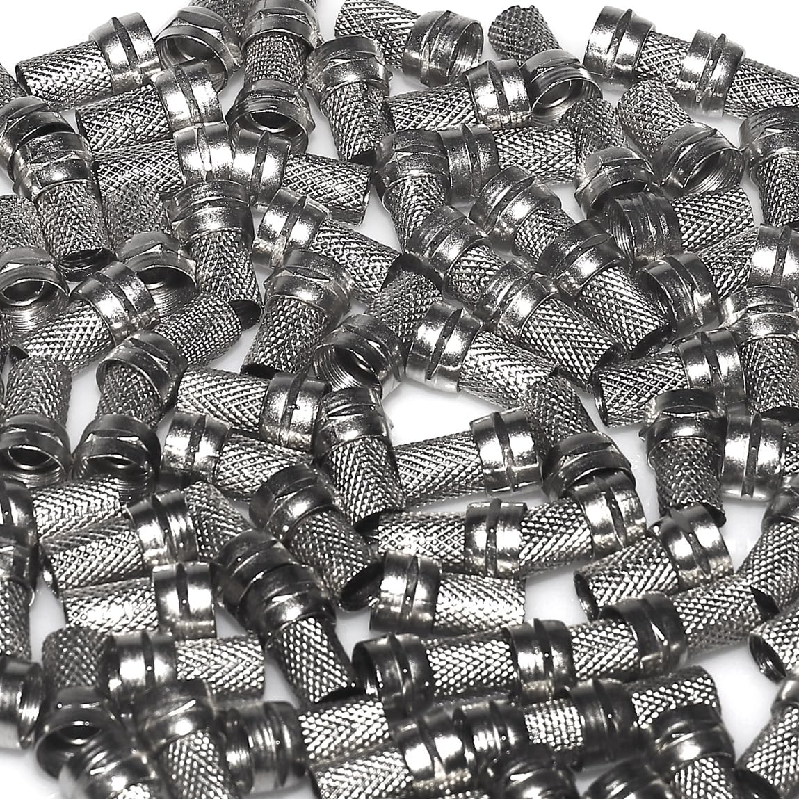 UHANGETH F Type Coaxial Cable Screw On Connector Twist On Type Fitting for RG6 Coax Adapter Plug (100 Pack)