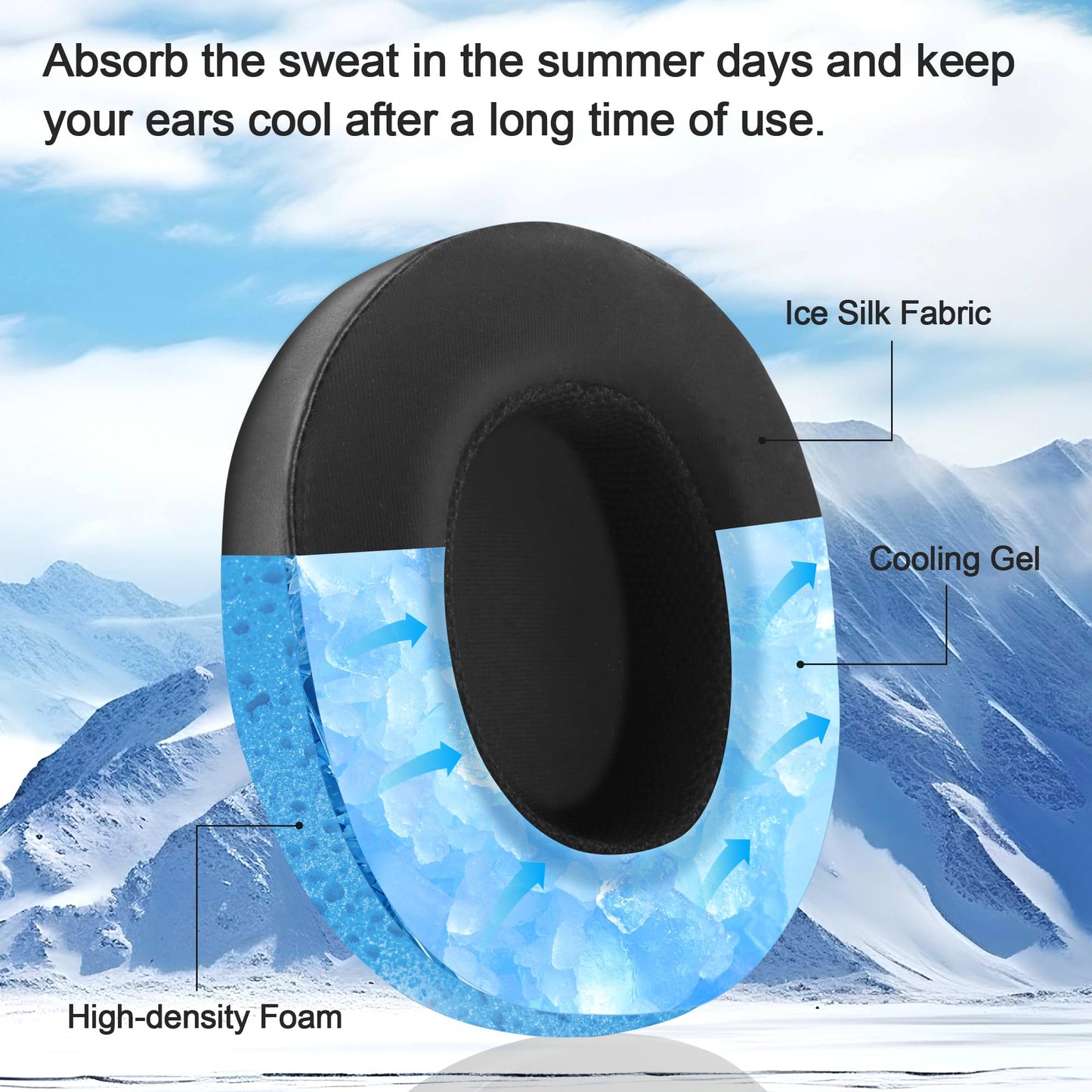 Replacement Earpads for Skullcandy Crusher evo - Replacement Pads for Crusher ANC/Hesh 3 Headphones (Cooling Gel Black)
