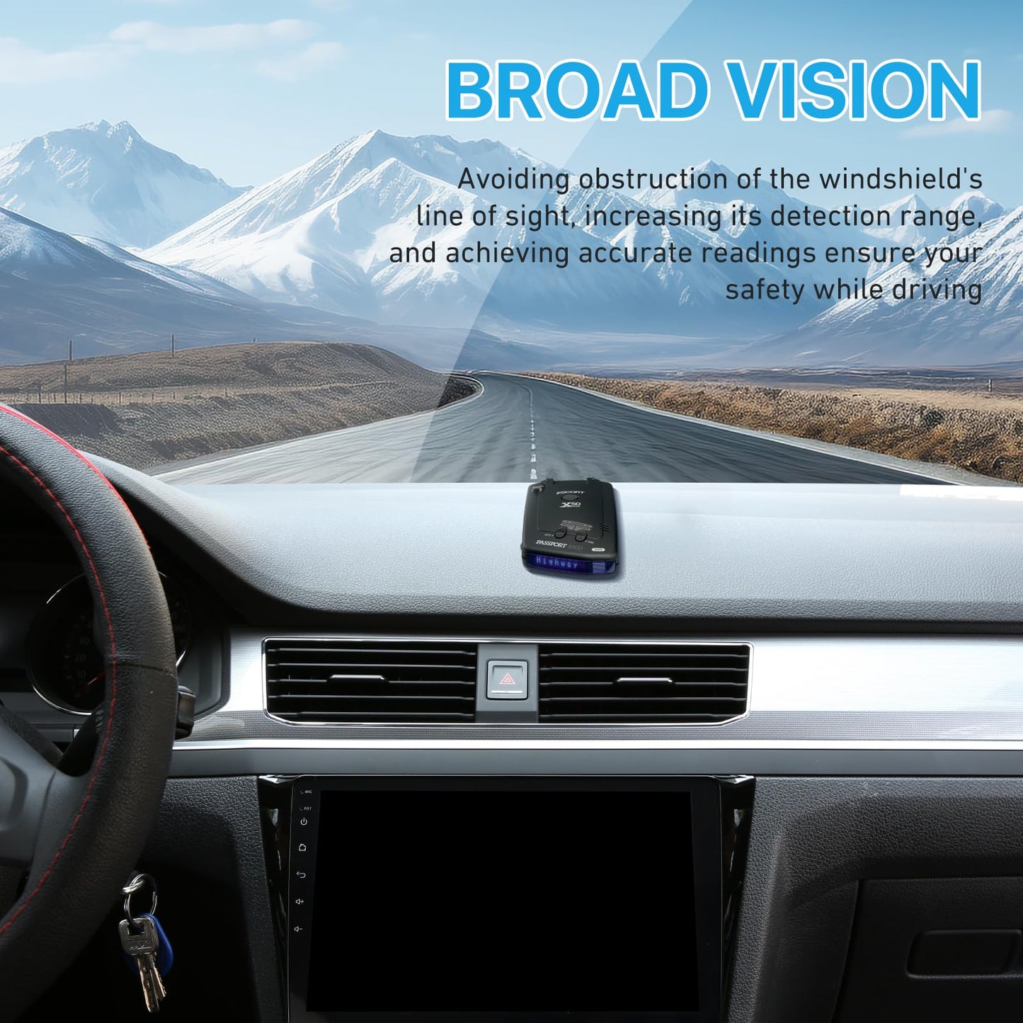 Radar Detector Mounting Bracket With Dashboard Hook And Loop Installation, Easy To Install, Very Suitable For Safe Installation Of Radar Detectors