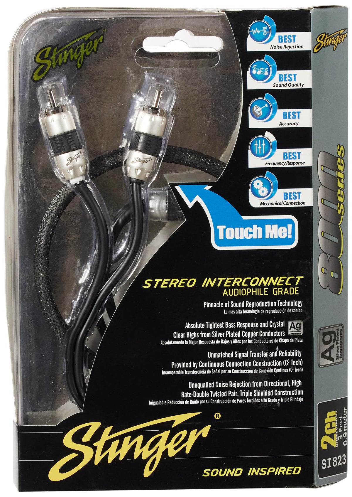 Stinger SI823 3-Foot 2-Channel 8000 Series Audiophile Grade RCA Interconnect Cable