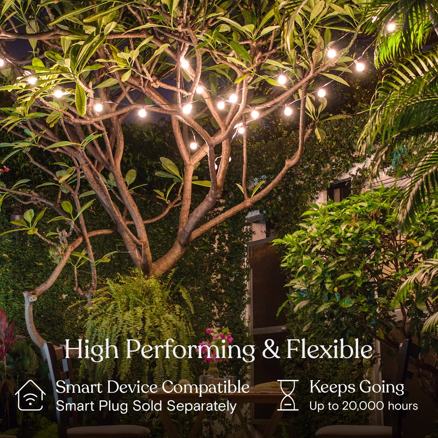 Brightech Ambience Pro LED String Lights - 26 Ft Commercial Grade Patio Lights Outdoor Waterproof - 12 Globe Porch String Lights for Outside, Backyard
