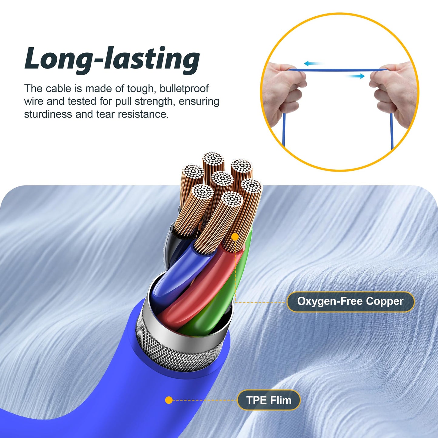 MIPEACE 2pcs Replacement Work Earbuds Cables for Model#MI04N Wireless Neckband Replaceable Earbuds (Blue & Yellow