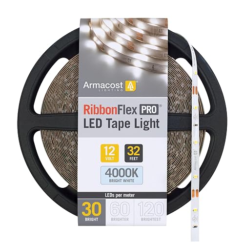Armacost Lighting RibbonFlex Pro 12V White LED Strip Lights 30 LED/m, 4000K, 32.8 ft 151250