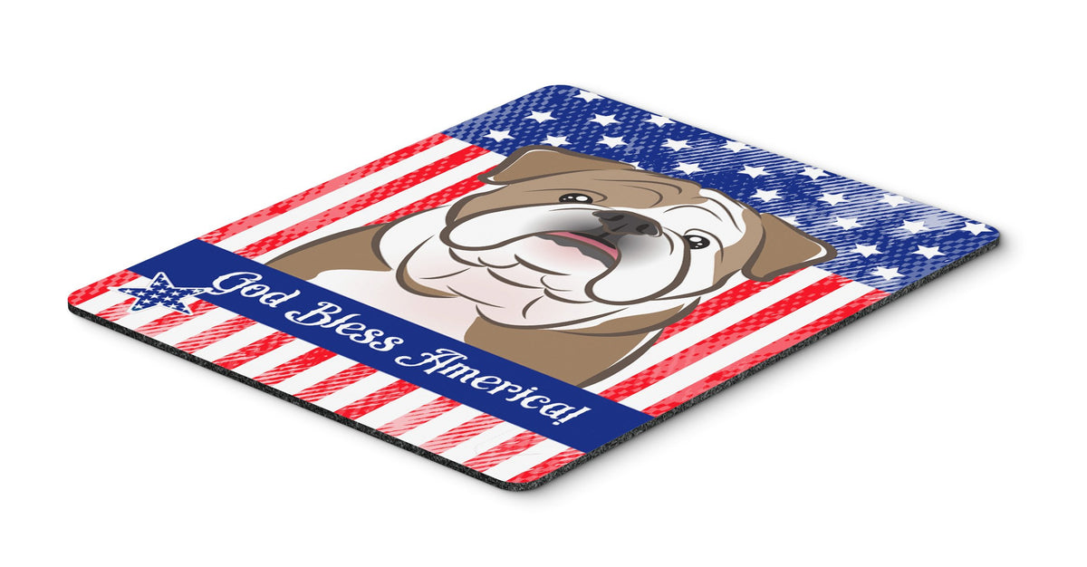 Caroline's Treasures BB2149MP American Flag and English Bulldog Mouse Pad, Hot Pad or Trivet for Home Office Gaming Working Computers Laptop Mouse