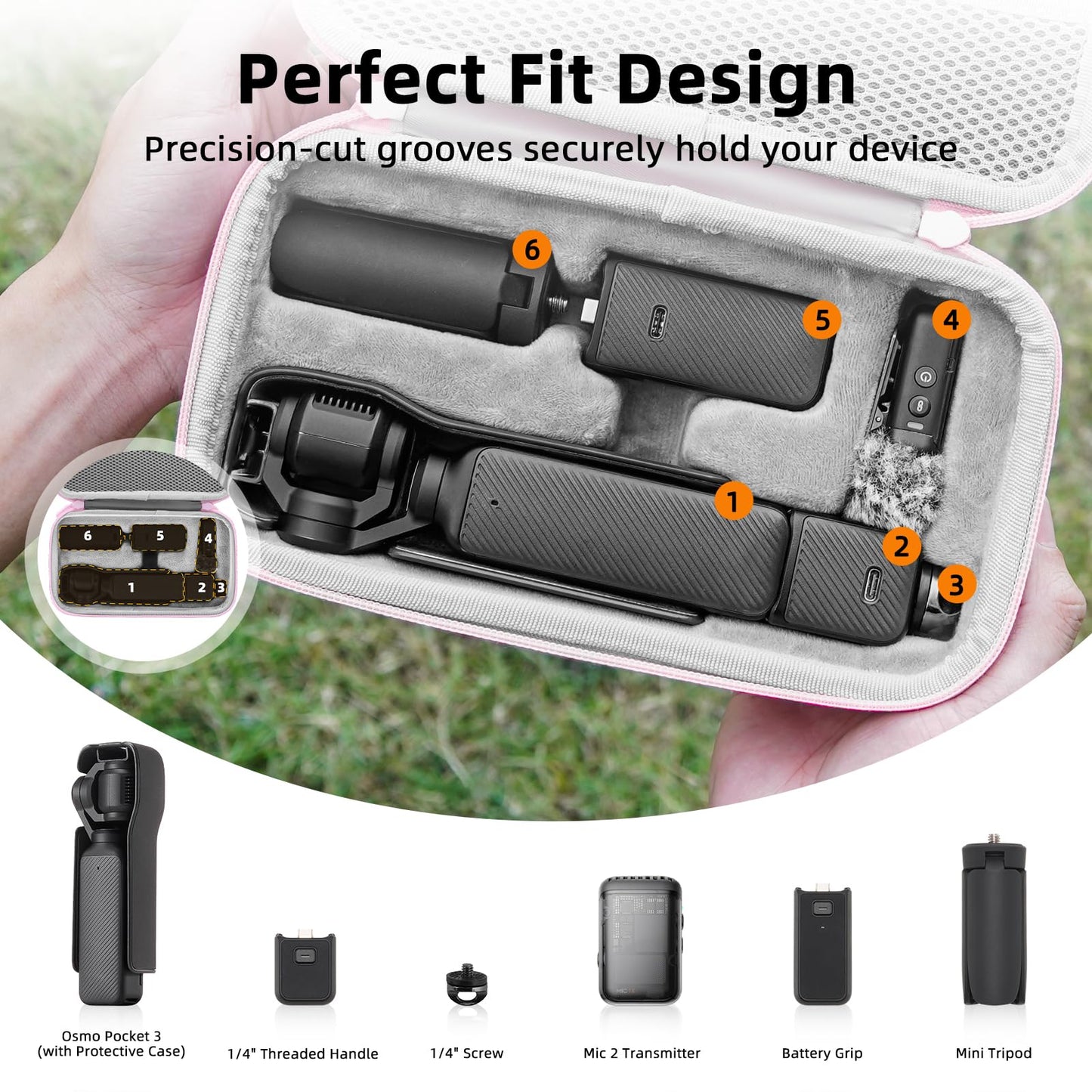 BRDRC Osmo Pocket 3 Case, For Xtra Muse Portable Carrying Bag Protective Hard Storage Bag for DJI Osmo Pocket 3 Creator Combo/Xtra Muse Camera