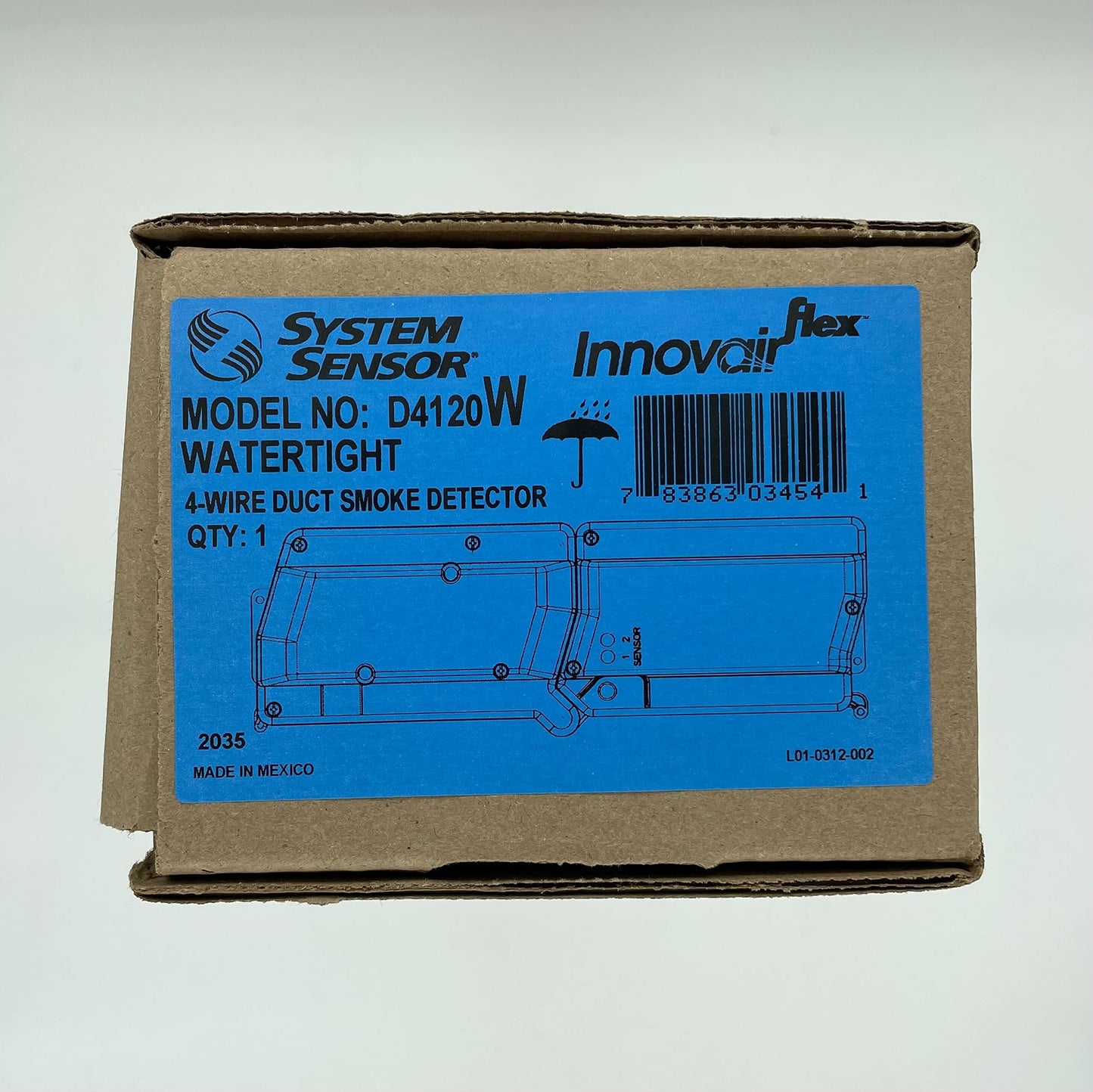 SILENT KNIGHT D4120W 4-Wire Conv Photo Duct Motion Sensor, White, Wall Mount, 3.1 lbs