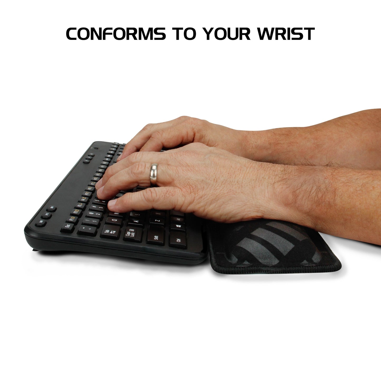 ENHANCE Compact Bluetooth Keyboard Wrist Rest Pad with Soft Memory Foam Support for Bluetooth Keyboards - Anti-Fray Stitching, Non-Slip Base, Gaming