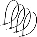 Power Gear 14-Inch Zip Ties, 25 Pack, Durable Nylon, Self-Locking, 50 Lbs. Tensile Strength, 4 Inch Maximum Diameter, Black, 18183