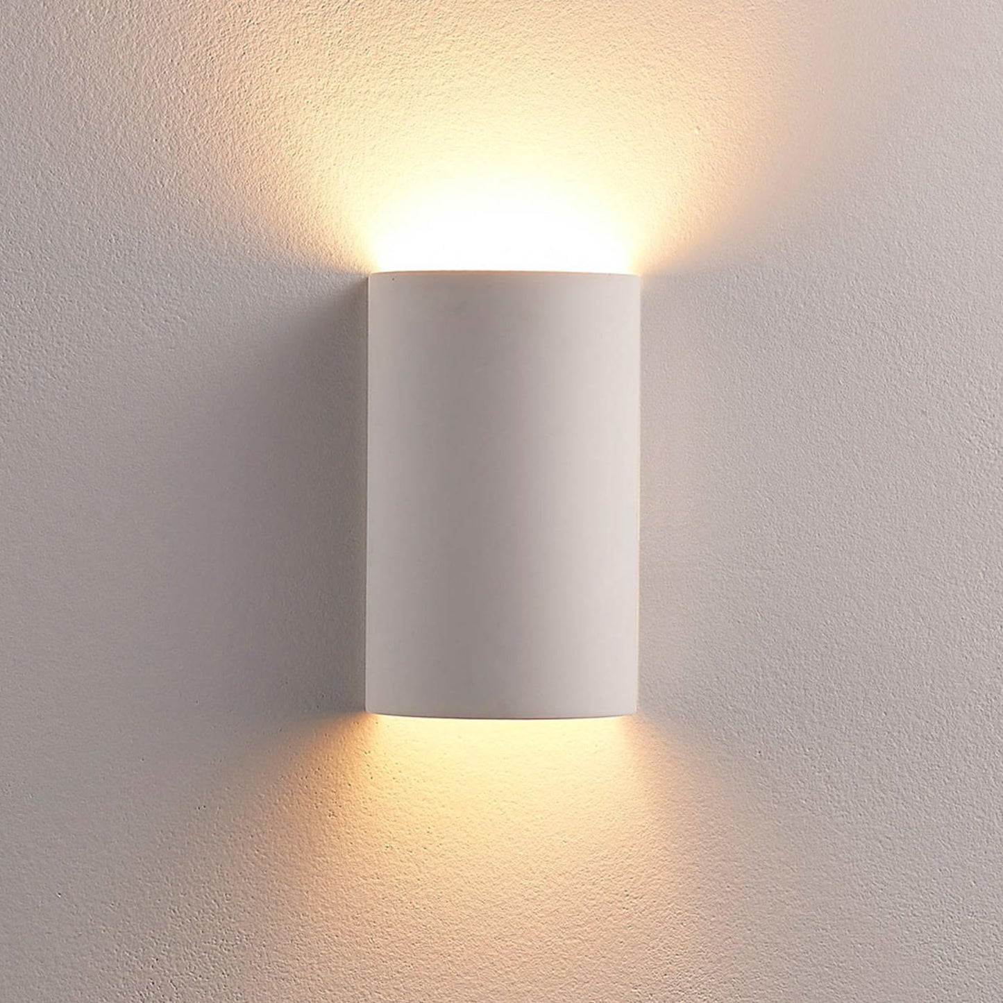Lucande White Plaster Wall Sconce Light, Paintable DIY Wall Decor Up Down Wall Light for Living Room, Hardwired Wall Lamp for Hallway Bedroom, G9 Wall
