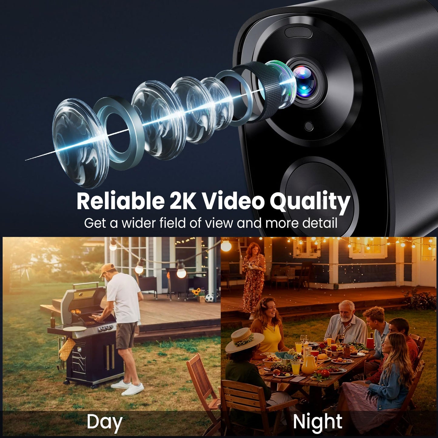 2026 Enhanced 2K UHD Security Cameras Wireless Outdoor - Free Cloud & SD Storage, Dual-Band WiFi 2.4G/5G, Full-Color Night Vision, 6-Month Battery