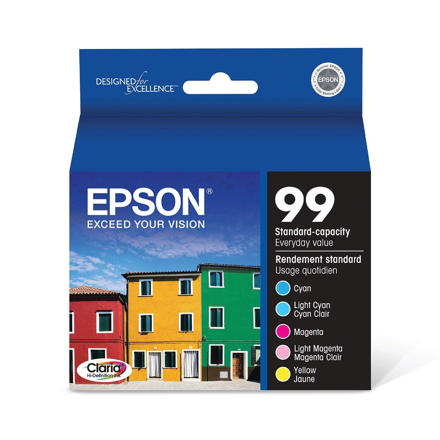 Epson T099920-S Claria T099920 Hi-Definition 99 Standard-capacity Inkjet Cartridge Color Multipack -Cyan/Light Cyan/Magenta/Light Magenta/Yellow