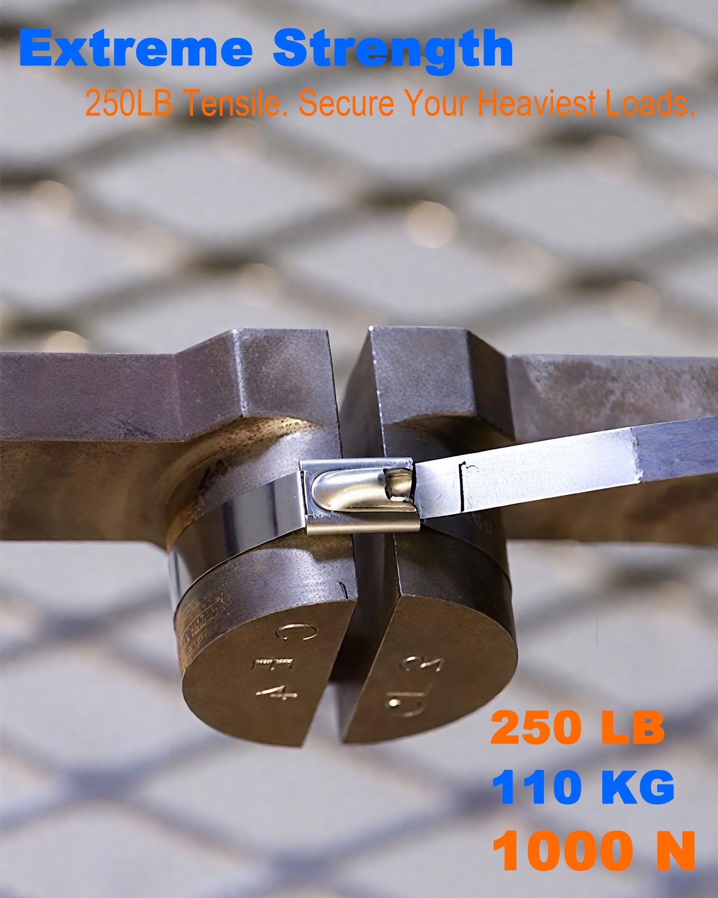 Metal Zip Ties (100PCS 11.8 Inch), 304 Stainless Steel, Heavy Duty Self-locking Cable Ties, for Exhaust Wrap, Chain Link Fence Parts, Heat Resistant