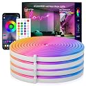 SILFU Neon Rope Lights, 65.6FT RGB LED Strip Lights, Waterproof IP67 LED Lights for Bedroom, DIY Design, Music Sync, 44 Key Remote Control, Multiple