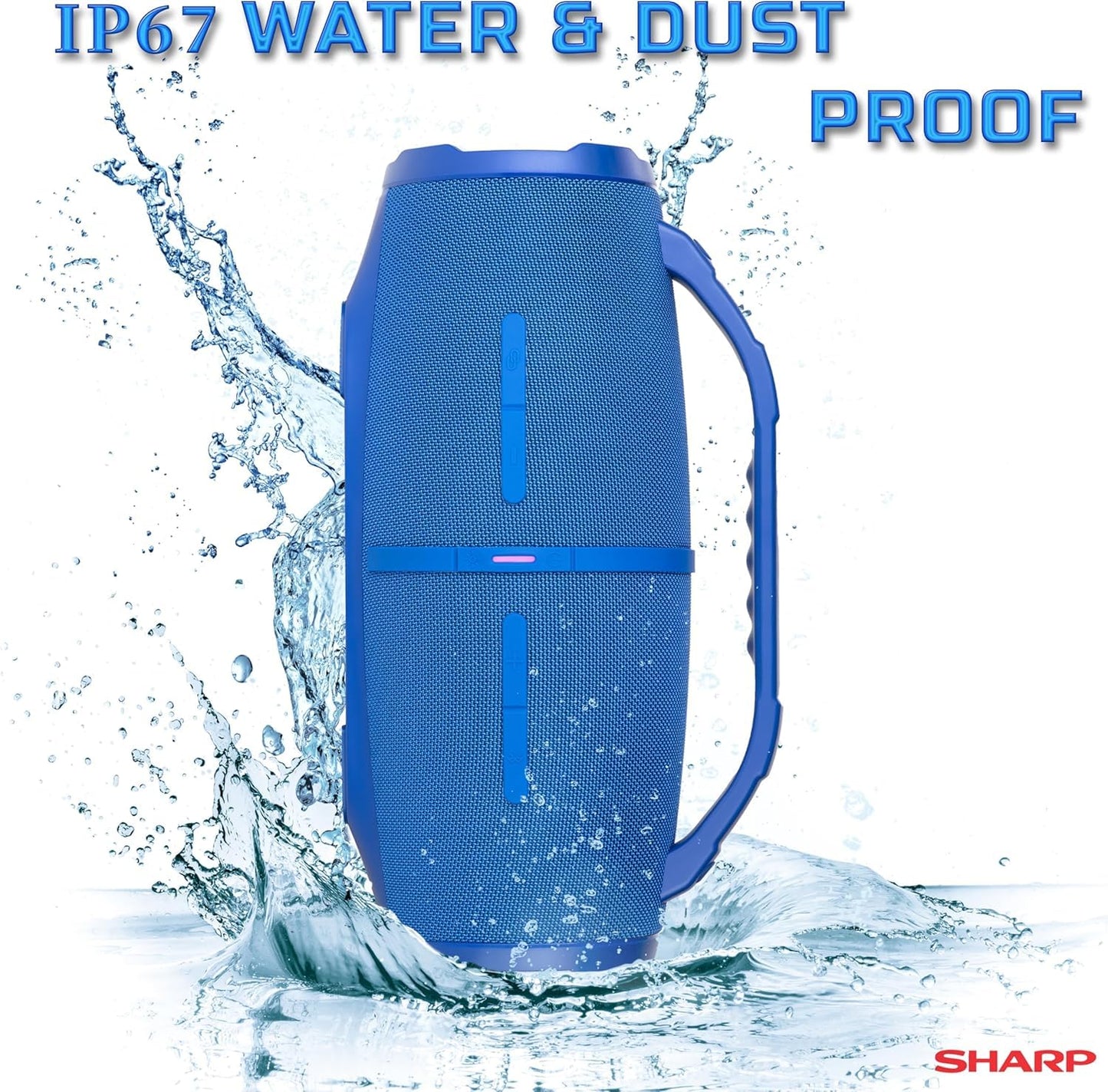 Sharp GX-BT490 Bluetooth Speaker with DSP Technology | Waterproof IP67 | 10 Hour Playtime | Light Effects | 120W Max Power with Deep Bass | True